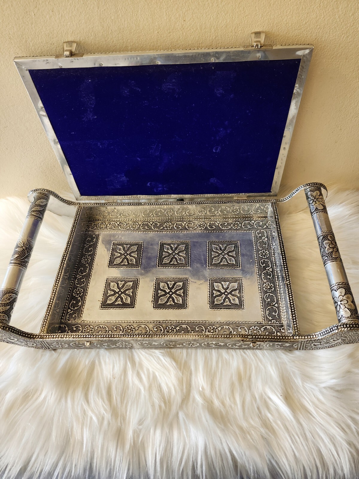 Storage Container-Antique, silver Handcrafted flo… - image 6