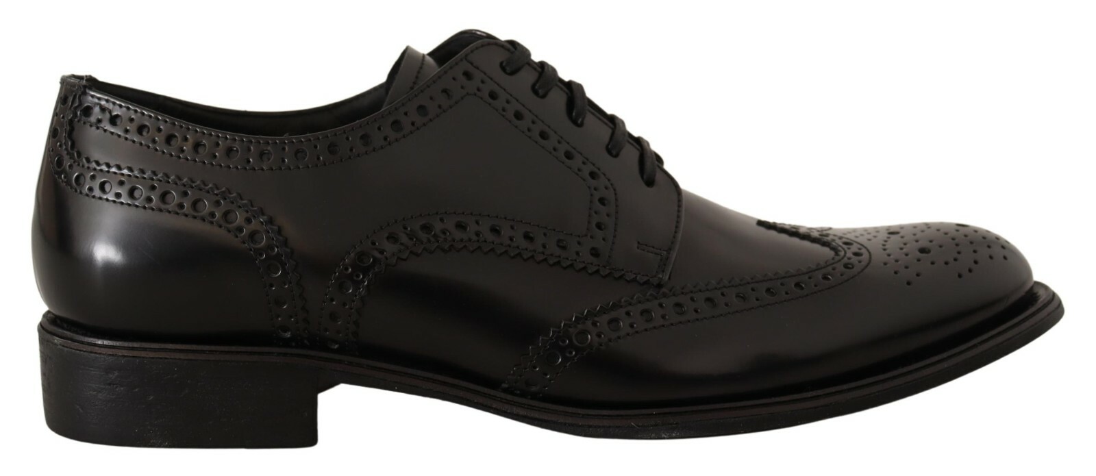 SAOLA Scarpe Dolce & Gabbana in pelle nera Oxford Wingtip formali EU39 US6 prezzo di ricambio $900