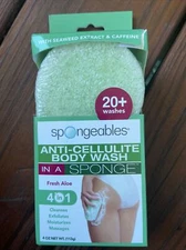 Spongeables Anti-Cellulite Body Wash in a Sponge, Seaweed Extract 20+ Washes