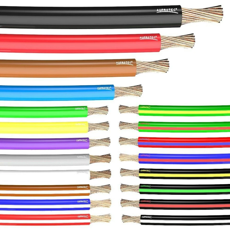 AUPROTEC línea de vehículo cable de coche cable de vehículo cable de vehículo 0,75 mm² - 50 mm²