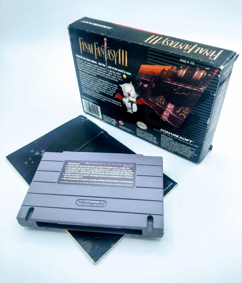 Final Fantasy III (Nintendo SNES, 1994) SNES CIB COMPLETE  Free Protector case - Image 2 of 4