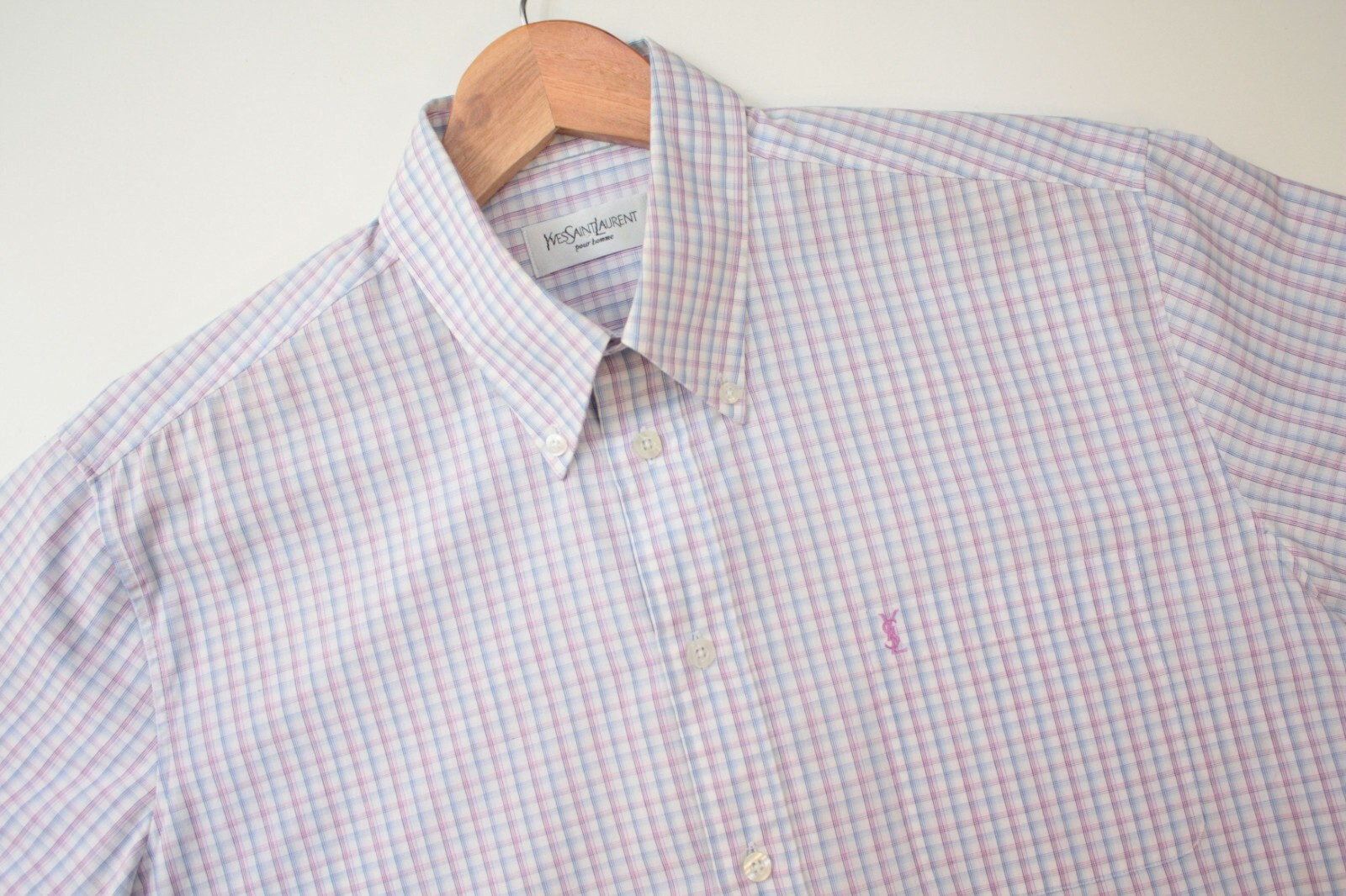 Yves Saint Laurent camicia vintage a quadri manica corta M