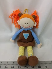 Well Made Cloth Doll Ragdoll 11 Inch Orange Hair Yarn Stuffed Animal Toy