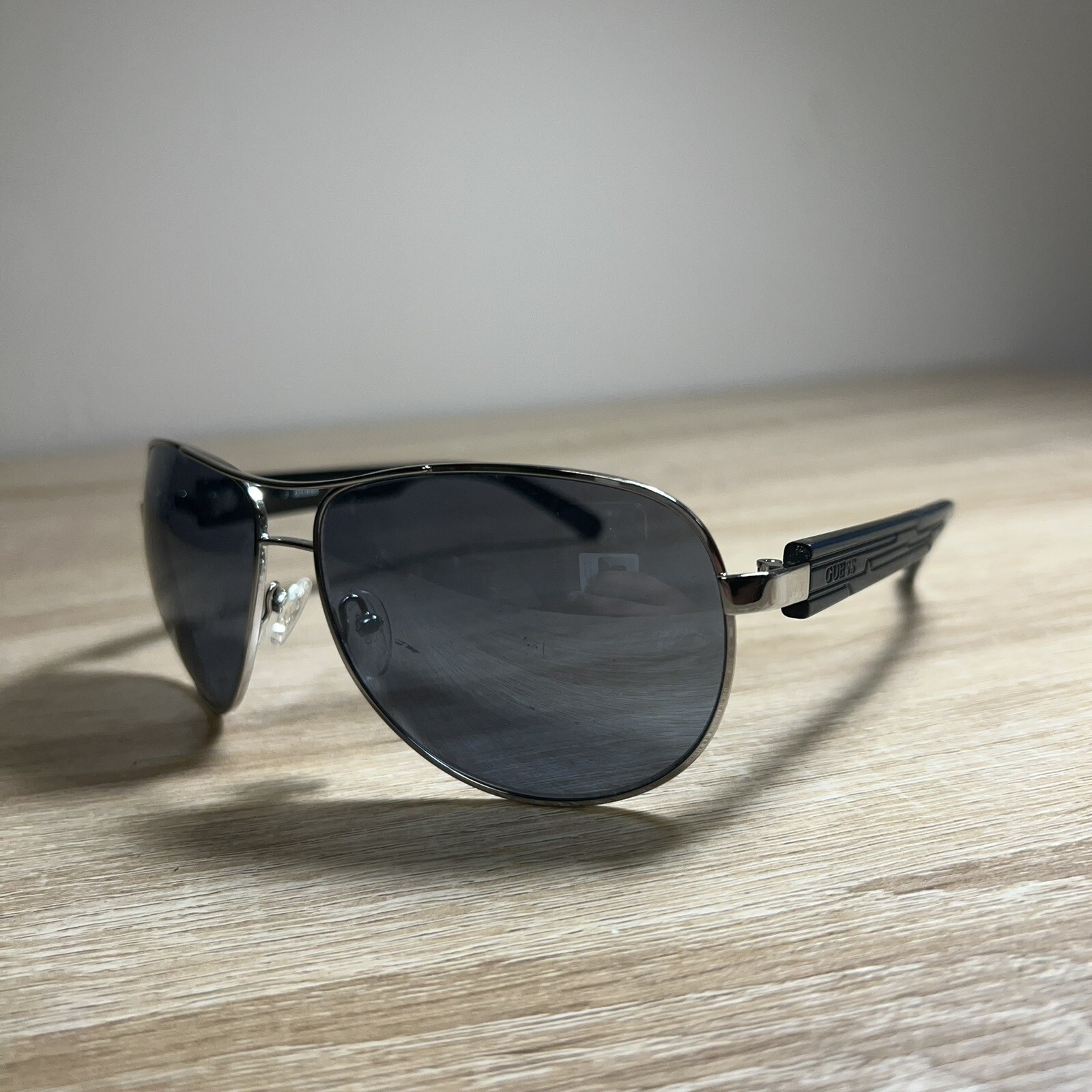 Guess GU6675 Aviator Matte Blue Mirror Metal Sunglasses 64mm-image