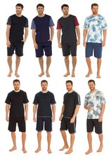 Mens Pyjama Set - Short Sleeve T-Shirt Top  Shorts - Summer Loungewear