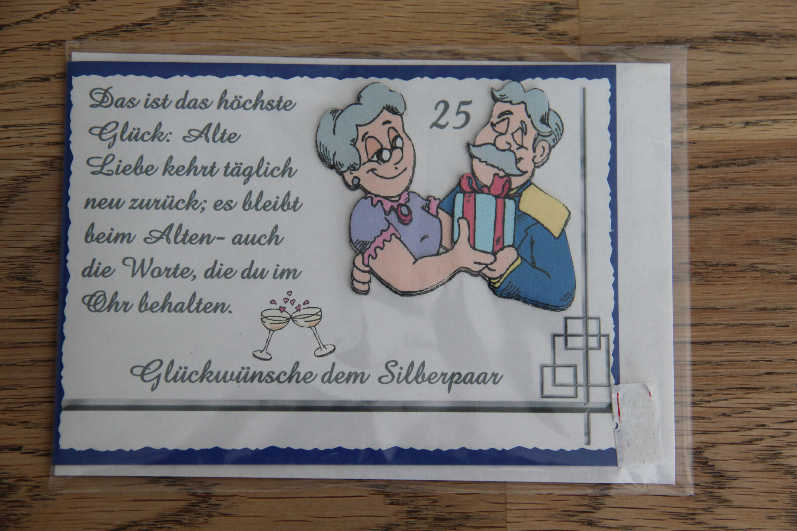 Zur Silbernen Hochzeit 3D Grußkarte Spruchkarte Dankeskarten HaNdMaDe v