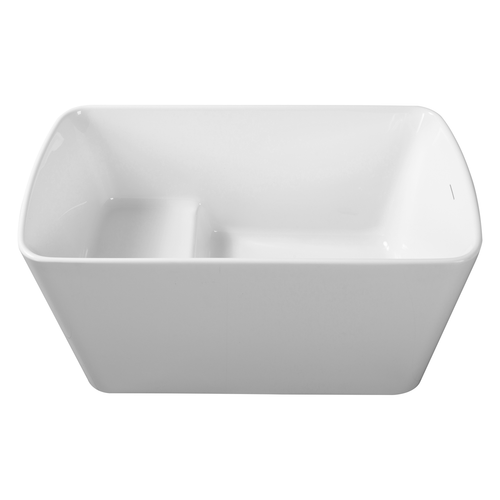 49" Freestanding Bathtub with Integrated Seat, Acrylic Stand Alone Soaking Tub - Picture 5 of 6