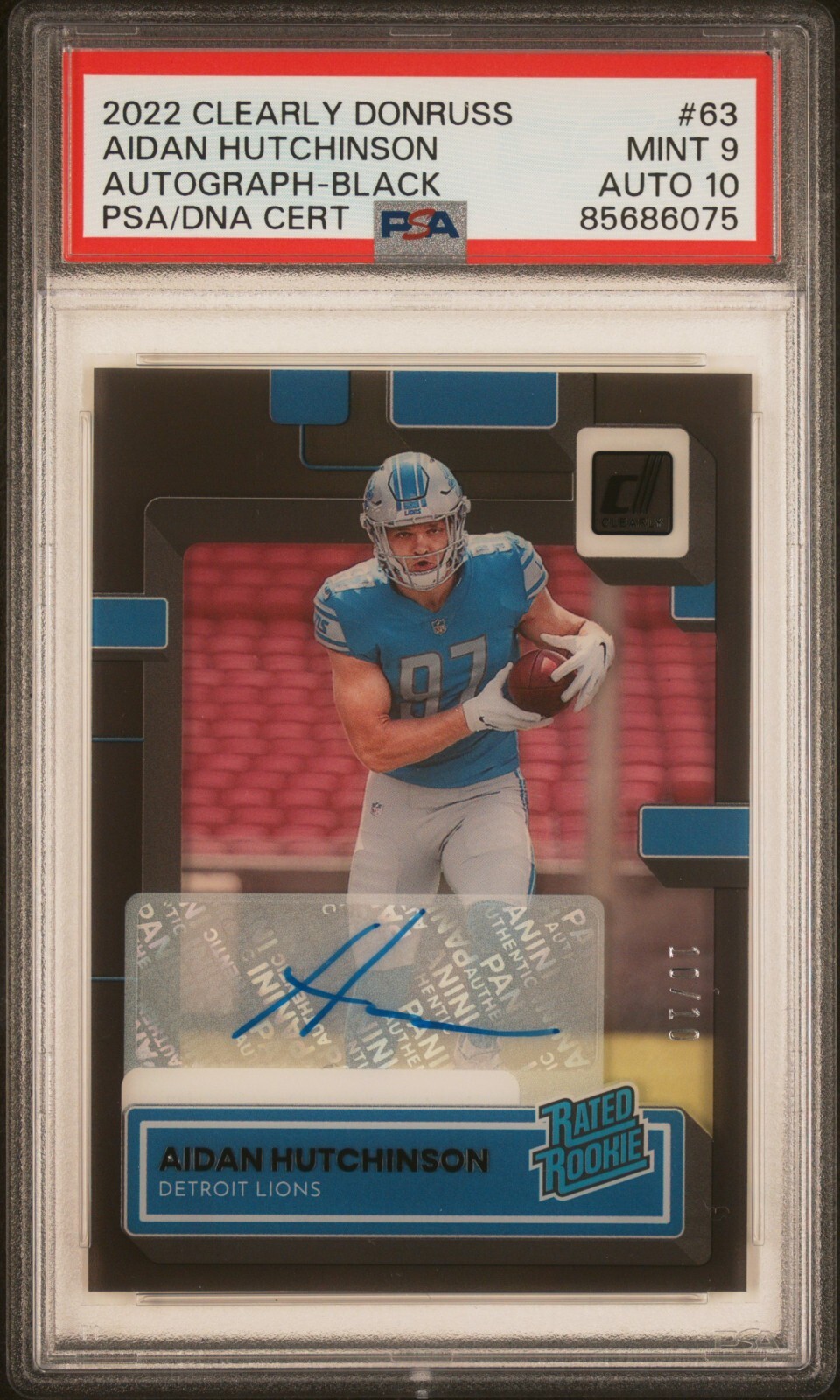 Aidan Hutchinson Panini Clearly Donruss #63 Autograph-Black