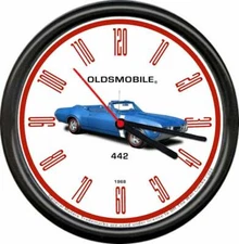Licensed 1968 Oldsmobile Cutlass 442 Sedas General Motor Sign Wall Clock