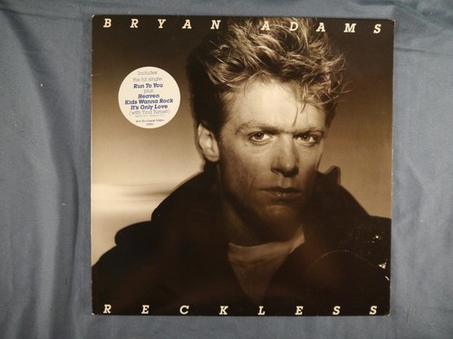 BRYAN ADAMS -RECKLESS VINYL LP 1984 1ST PRESS A&M TRANSLUCENT