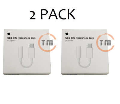 Lot of 2 Apple USB-C to 3.5mm Headphone Jack Adapter A2049 (MU7E2AM/A) - [LN] 