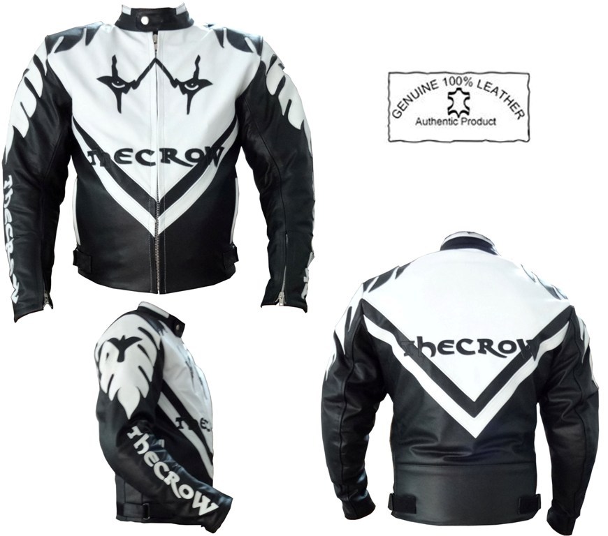 Giubbotto Speedy Moto THE CROW STYLE MENS ARMOURED BLACK WHITE