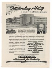 1947 Sinclair Industrial Lubricants Ad: Harvey, Illinois Research Center Picture