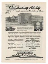 1947 Sinclair Industrial Lubricants Ad: Harvey, Illinois Research Center Picture