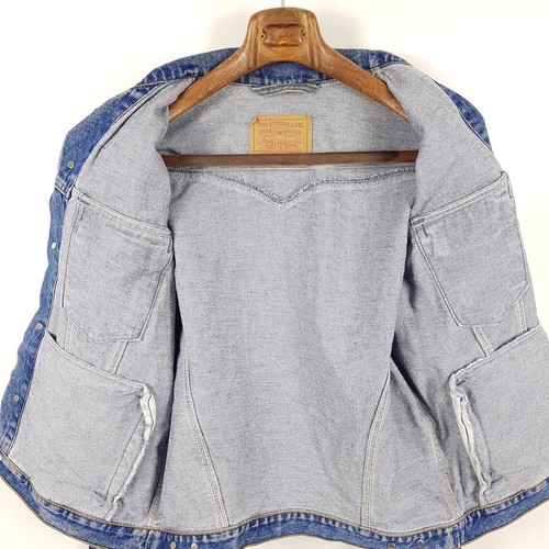 Giacca di jeans vintage Levi's 75525 uomo M blu oversize denim anni 90 giacca camionista - Foto 7 di 10
