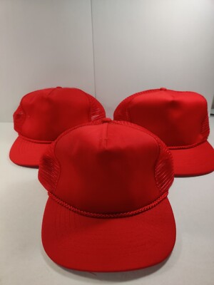 Vintage OTTO Rope, RED Blank SnapBack Blank Trucker Hat Cap