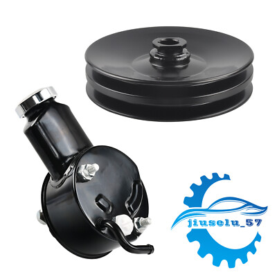 Power Steering Pump & 2 Groove Pulley for Small Big Block Chevy 350 400 Saginaw