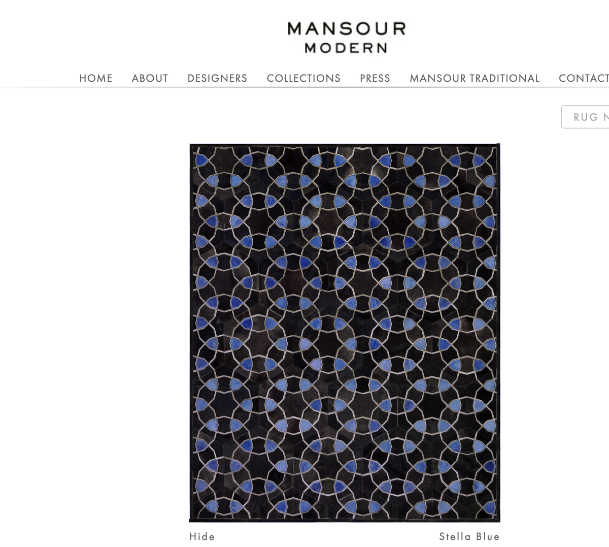 AUTHENTIC MANSOUR MODERN HIDE RUG 