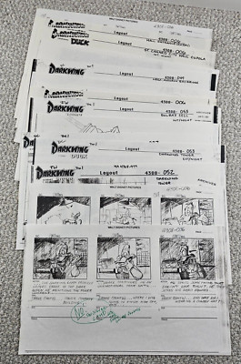 Lot 15 Disney Darkwing Duck Storyboard Art Copies with Revisions & Layouts