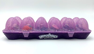 Hatchimals Colleggtibles 12 Pack Egg Carton Purple Case with 12 Mixed Figures