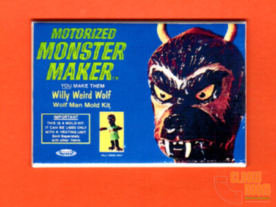 Monster Maker Willy Weird Wolf box art 2x3'' fridge/locker magnet Topper toys