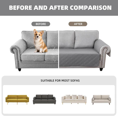 Sitz Sofabezug Wasserdicht Möbel Schonbezug mit Stauraum Sofakissen - Bild 3 von 50