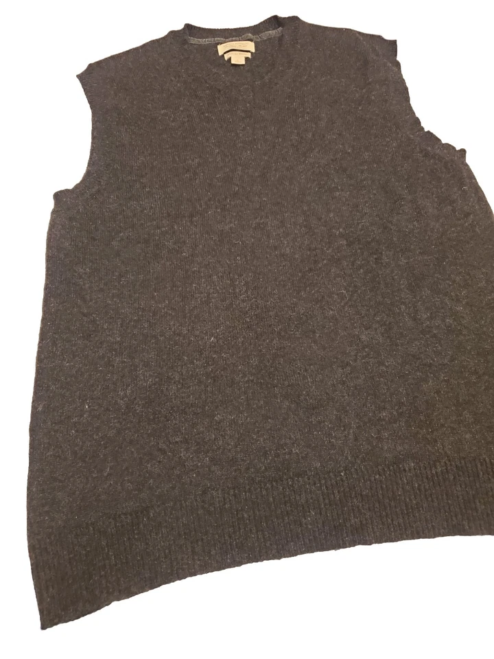 Жилет мужской Banana Republic роскошная смесь L большой кроличьи волосы коричневый хлопок кашемир - Изображение 2 из 4