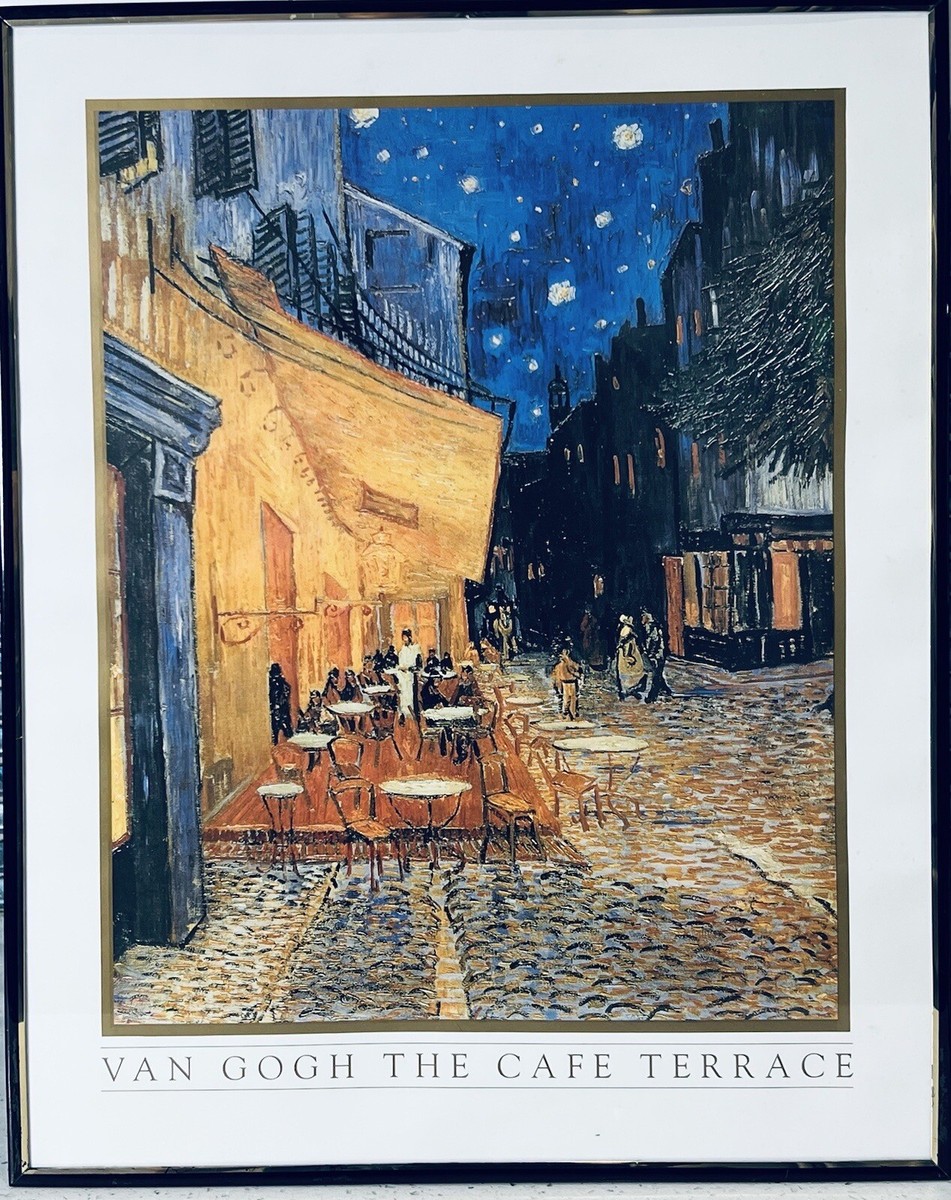 Van Gogh Café Terrace at Night Dining Scene in Gold Frame Print | eBay