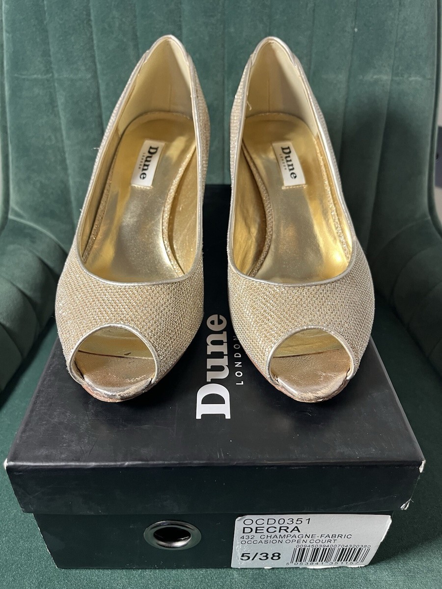 Kitten Heel Dune Heeled Shoes Dune Kitten Heel Gold Sparkly Peep