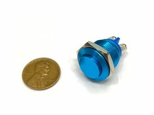 Blue Push Button Switch Metal Normally opened 16mm Round IP67 Momentary G2