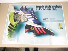 Vintage ADIDAS Olympics Track Running Shoes Poster Magazine Ad 1980s 21"x30"