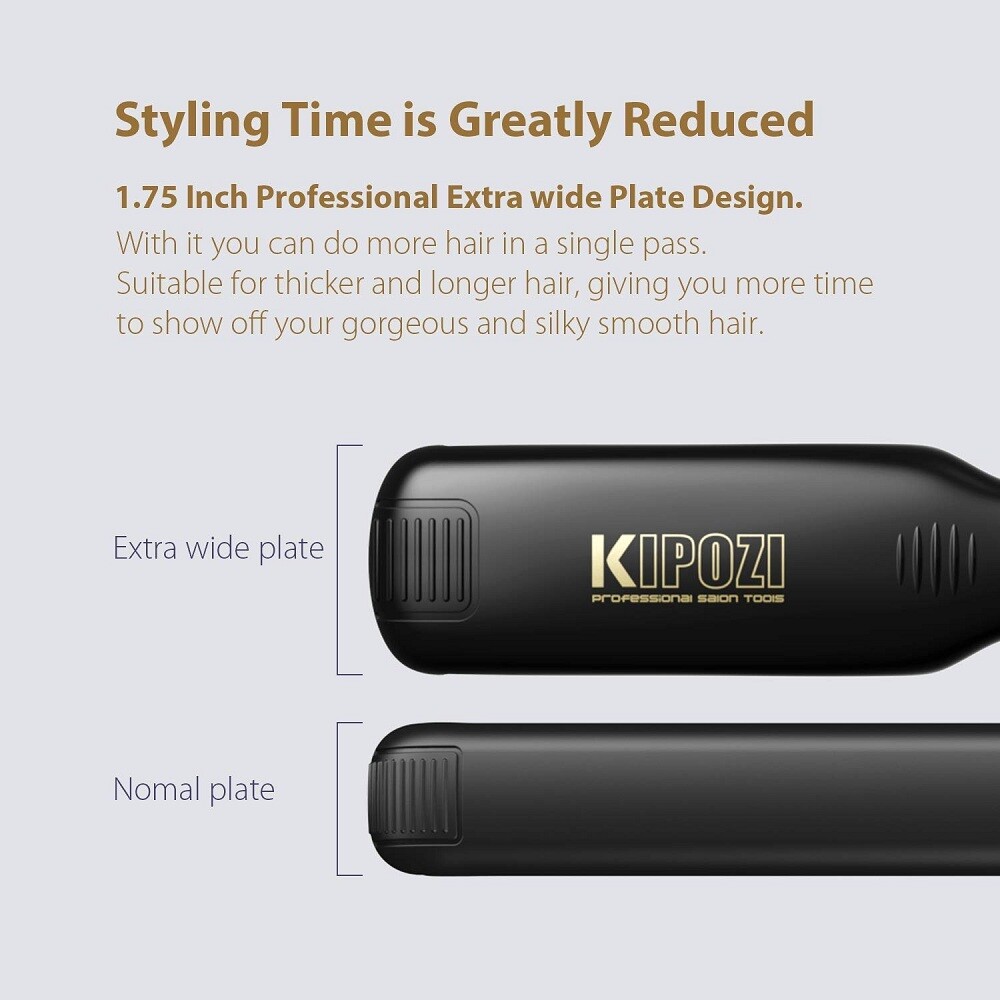KIPOZI Professional Hair Straighteners Wide Plates Digital Display Heat up Fast eBay