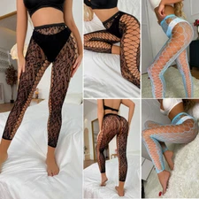 Women's Patterned Net Fishnet Hosiery Tights Stockings Footless Floral Lingerie