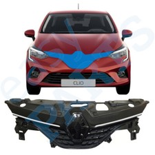 Für Renault Clio V 2019- Vorne Kühlergrill Grill Schwarz / Chrom