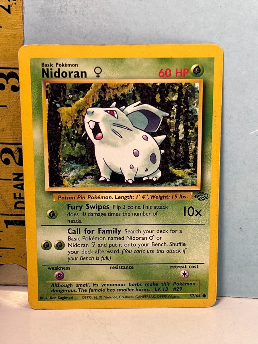 1995 Pokémon Nidoran 60 HP 10X 57/74 card game | eBay