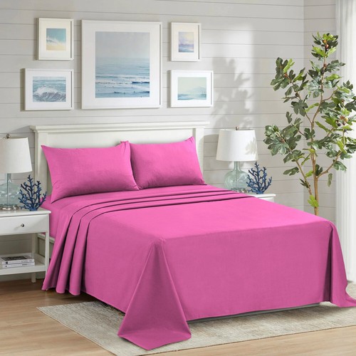 SAIMAZ Flat Bed Sheet – Soft Breathable Poly Cotton – Single Double King Sizes - Picture 52 of 191