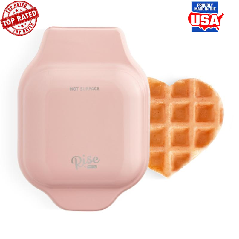 Mini Heart Waffle Maker Nonstick Quick Breakfast Easy Clean Appliance-image