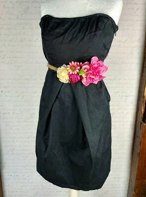 Ballonkleid Corsagenkleid Kleid schulterfrei trägerlos Schwarz mit Taschen Gr. S - Bild 1 von 4
