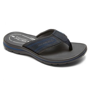 rockport men's leather flip flops