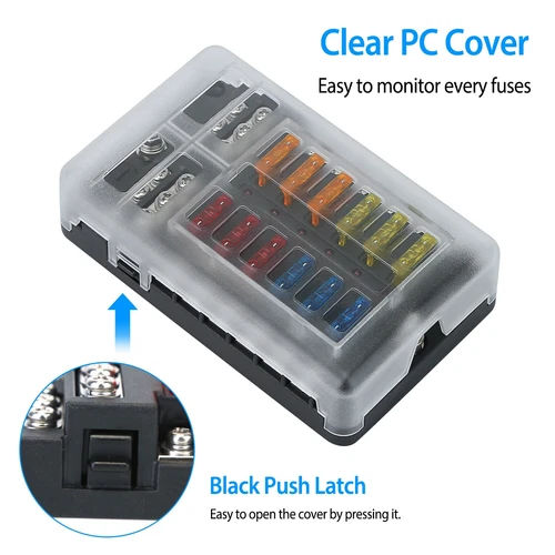 12-Way Blade Fuse Box Block Holder LED Indicator 12V 32V Car Marine Waterproof - Picture 4 of 18
