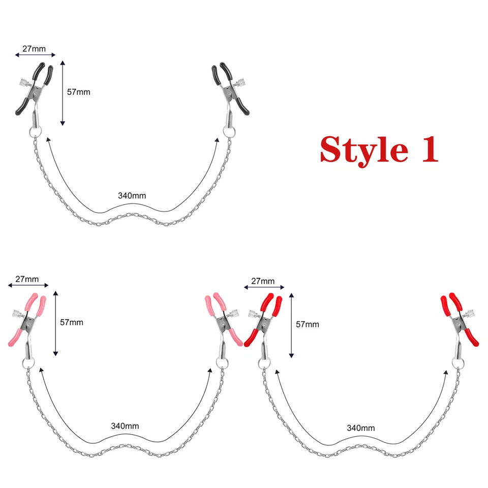Abrazadera de pezón de acero inoxidable ajustable de 1 pieza abrazadera de cadena de perlas para mujer SM Foto 2 de 4