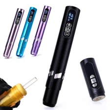 YILONG Portable Wireless Strong Motor Slim Rotary Tattoo Pen Machine + 2 Battery