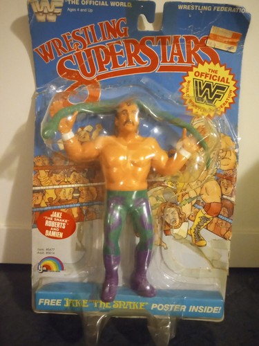 Vintage 1987 MOC WWF LJN Jake The Snake Roberts Se...