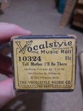 Vocalstyle Piano Roll Tell Mother I'll Be There 88 Note Charles M. Fillmore