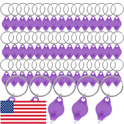 40PCS UV Mini Keychain LED Flashlight Portable Key Ring Light Torch Black Light