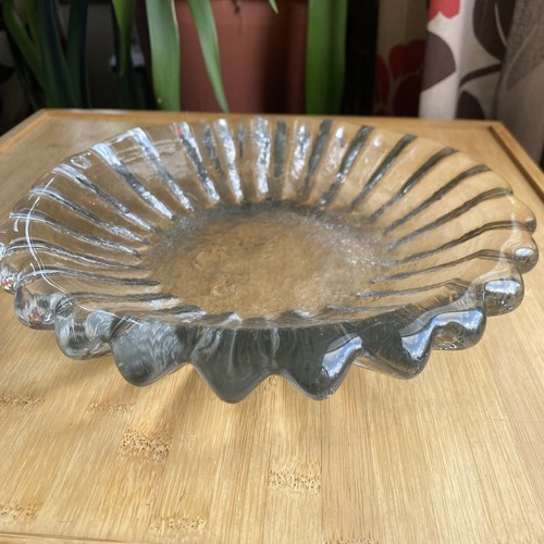 Vintage BLENKO Glass Bowl #6112S Crystal Clear WAYNE HUSTED Design - Picture 5 of 10