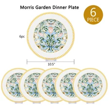 STP Goods Morris Garden Bone China Dinner Plate Set of 6 -