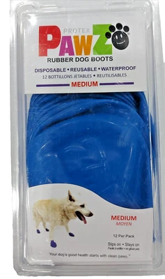 Medium Pawz Rubber Dog Boots in Blue,12 Pack - Image 1 of 2