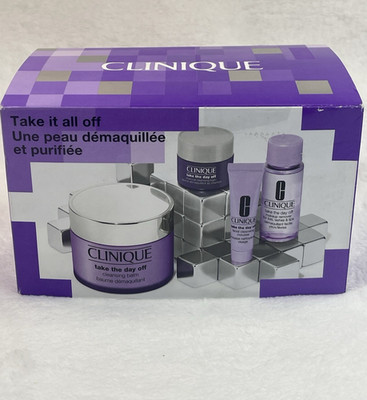Clinique Take The Day Off Cleansing Balm 8.5oz Set Bundle Charcoal Makeup Remove