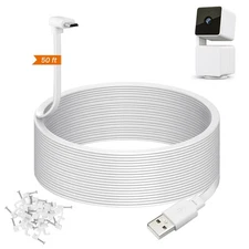weishan 50ft Power Extension Cable Compatible with Wyze Cam Pan v3 Security C...